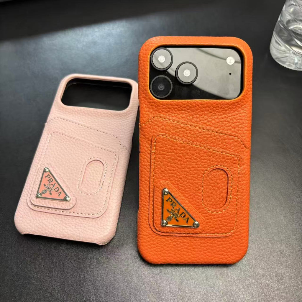 Prada Stylish Case with Card Holder For iPhone 13-17
