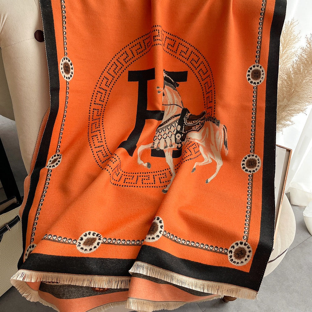 H Horse Element Jacquard Scarf