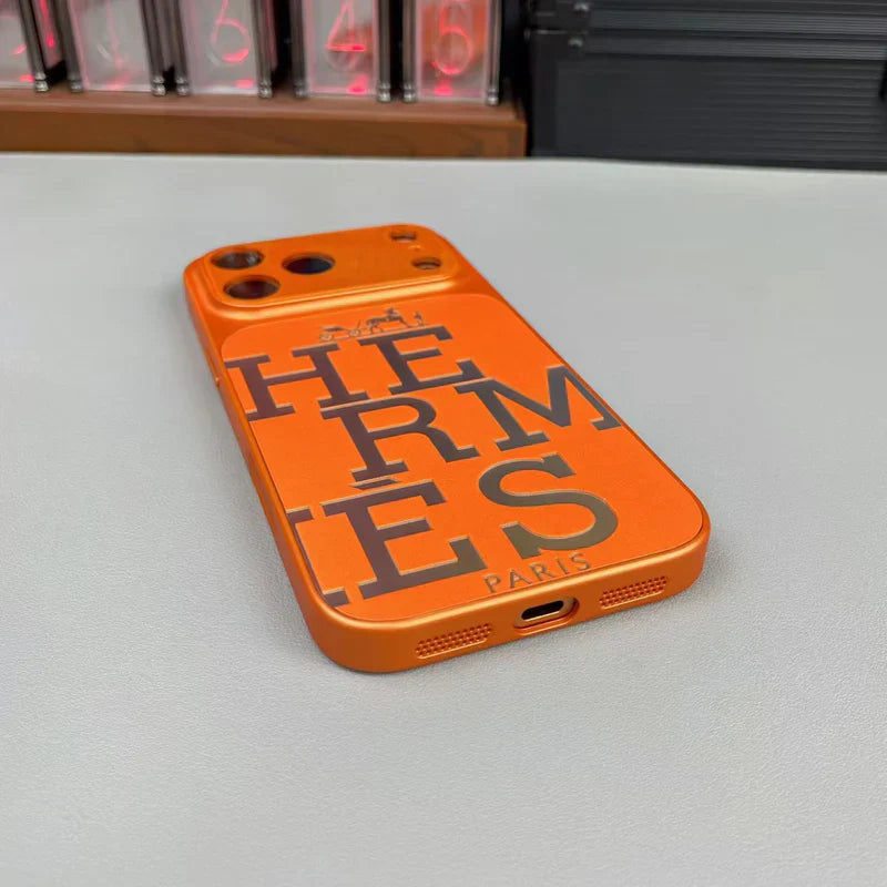 Luxury HRMS Orange iPhone Case - Premium Leather Protection