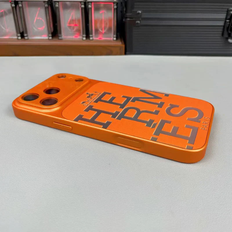 Luxury HRMS Orange iPhone Case - Premium Leather Protection