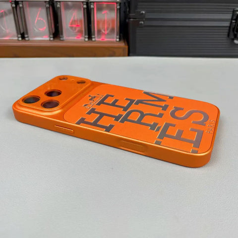 Luxury HRMS Orange iPhone Case - Premium Leather Protection
