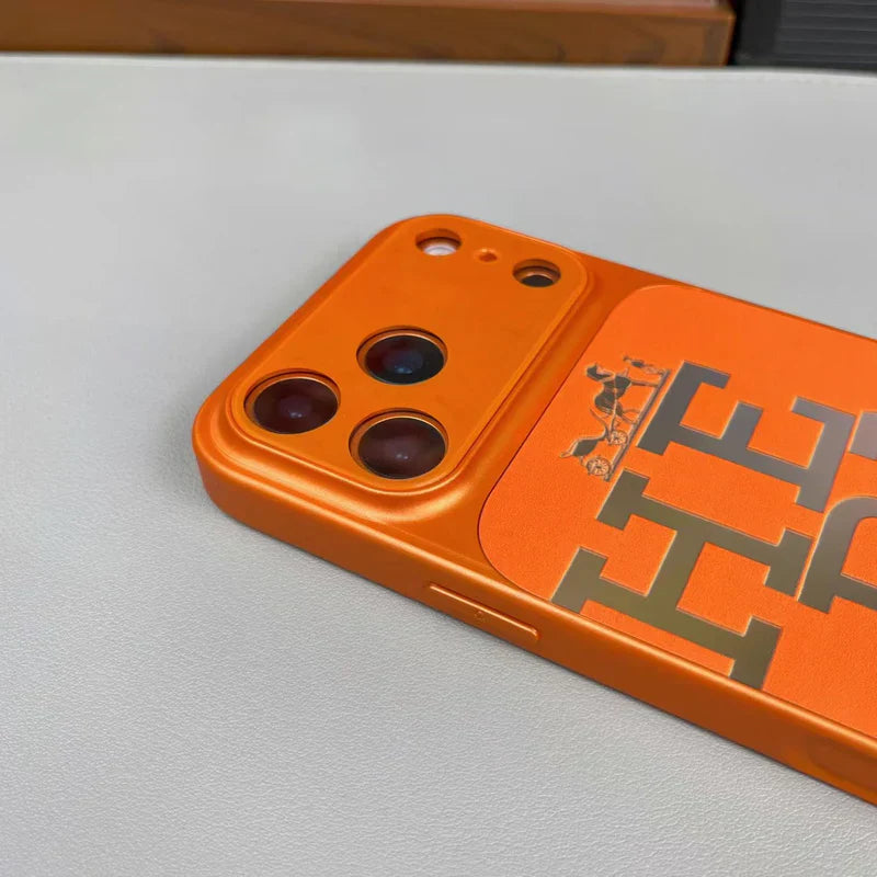 Luxury HRMS Orange iPhone Case - Premium Leather Protection