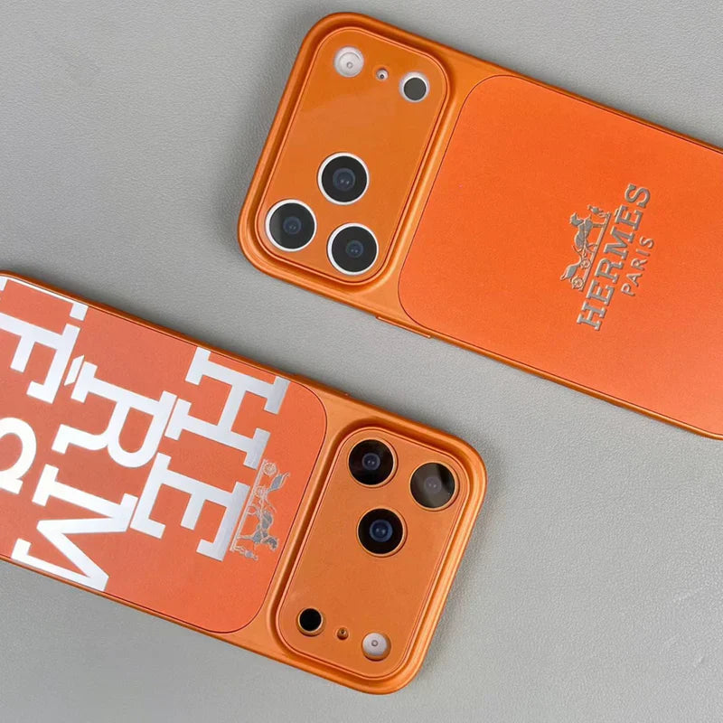 Luxury HRMS Orange iPhone Case - Premium Leather Protection