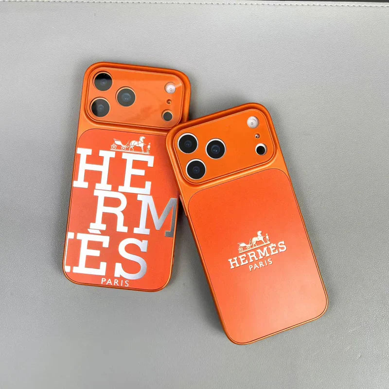 Luxury HRMS Orange iPhone Case - Premium Leather Protection