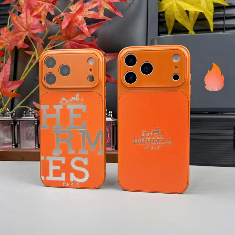 Luxury HRMS Orange iPhone Case - Premium Leather Protection