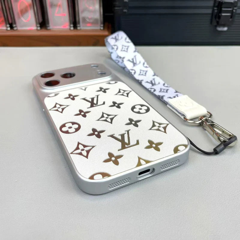 Premium Louis Vuitton Monogram Phone Case With Mini Strap For iPhone