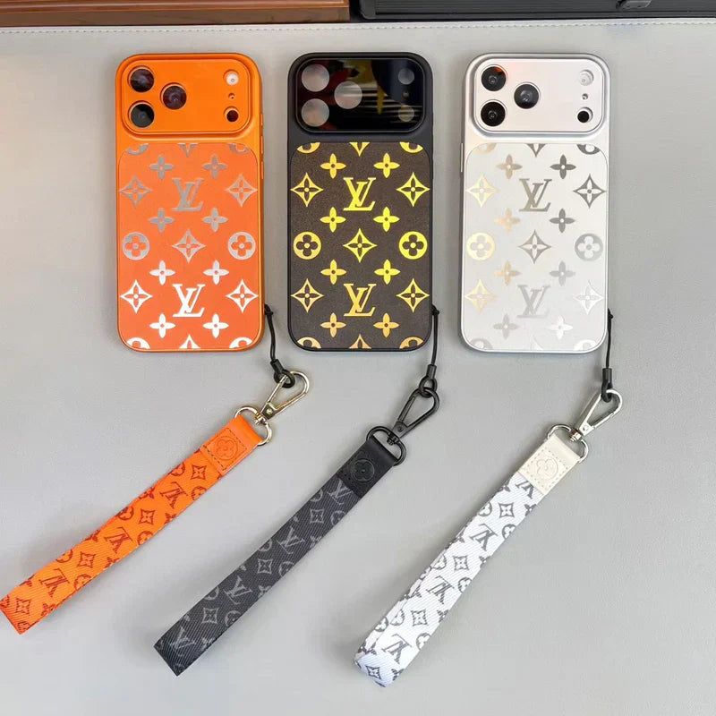 Premium Louis Vuitton Monogram Phone Case With Mini Strap For iPhone