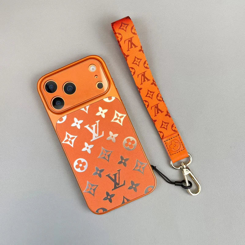 Premium Louis Vuitton Monogram Phone Case With Mini Strap For iPhone