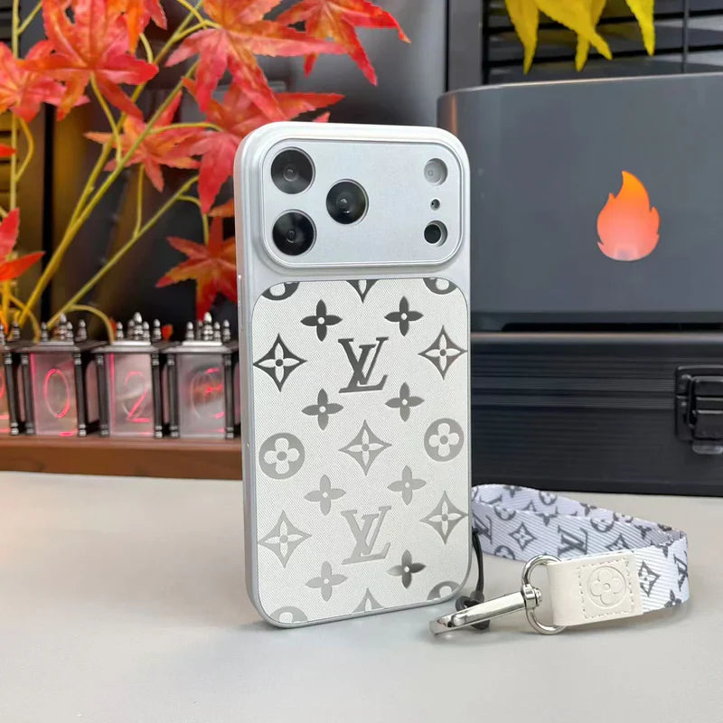 Premium Louis Vuitton Monogram Phone Case With Mini Strap For iPhone