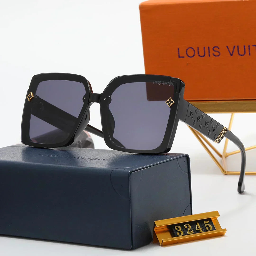 7 colors fashion four-leaf clover letter one-piece mirror leg polarized sunglasses