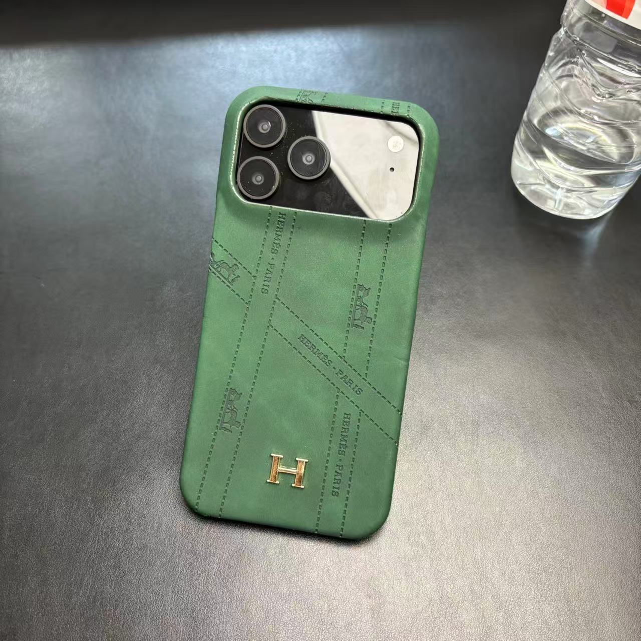 Hermes Luxury Leather Case For iPhone 12-17