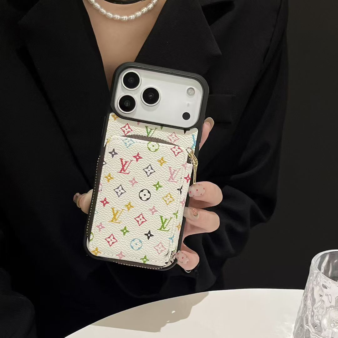 Luxury Leather Wallet Card Holder Crossbody iPhone Case For iPhone 12-17 Series