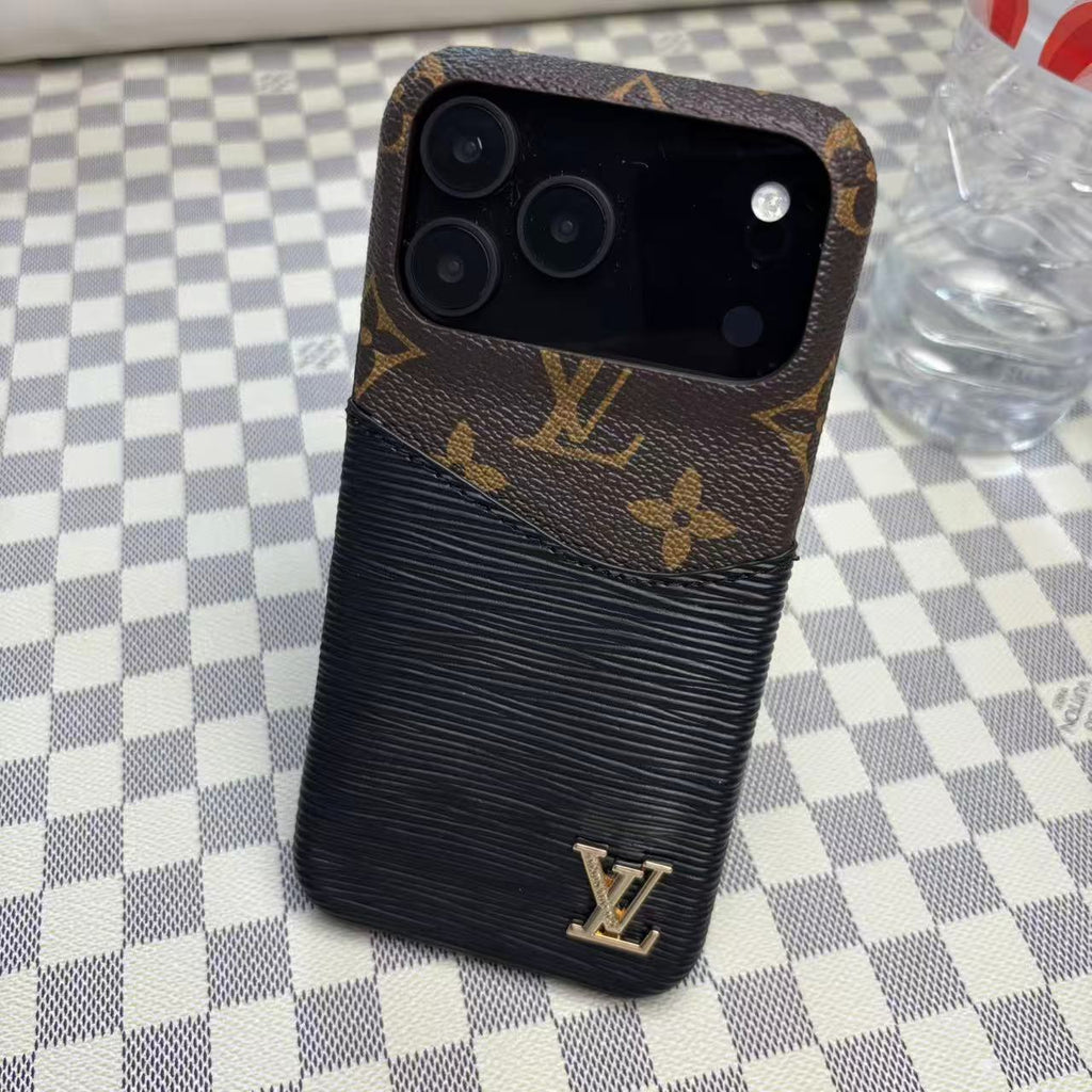 Leather Case with Card Holder for iPhone 17 / 16 / 15 / 14