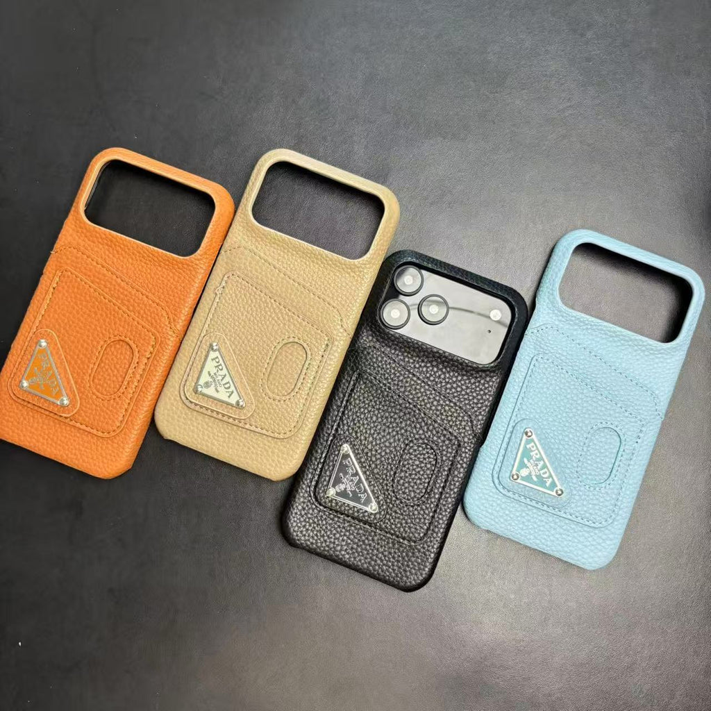 Prada Stylish Case with Card Holder For iPhone 13-17