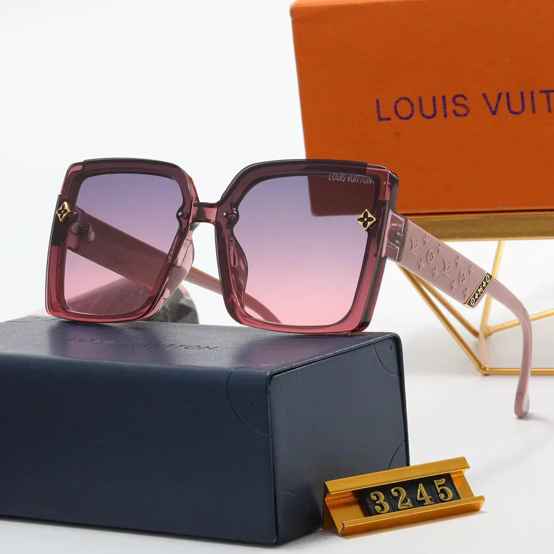 7 colors fashion four-leaf clover letter one-piece mirror leg polarized sunglasses