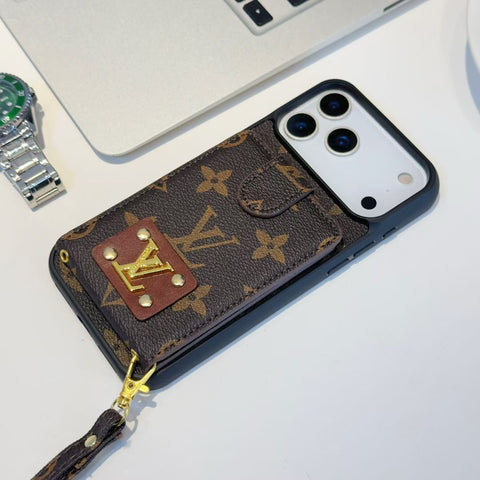 Luxury Leather Case Card Holder For iPhone 17 / 16 / 15 / 14