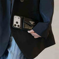 Elegant Prada Apple Phone Case with Card Holder For iPhone 12-17