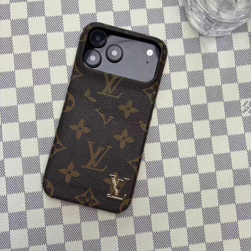 Leather Case with Card Holder For iPhone 17 / 16 / 15 / 14