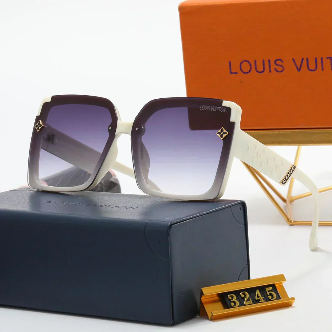 7 colors fashion four-leaf clover letter one-piece mirror leg polarized sunglasses