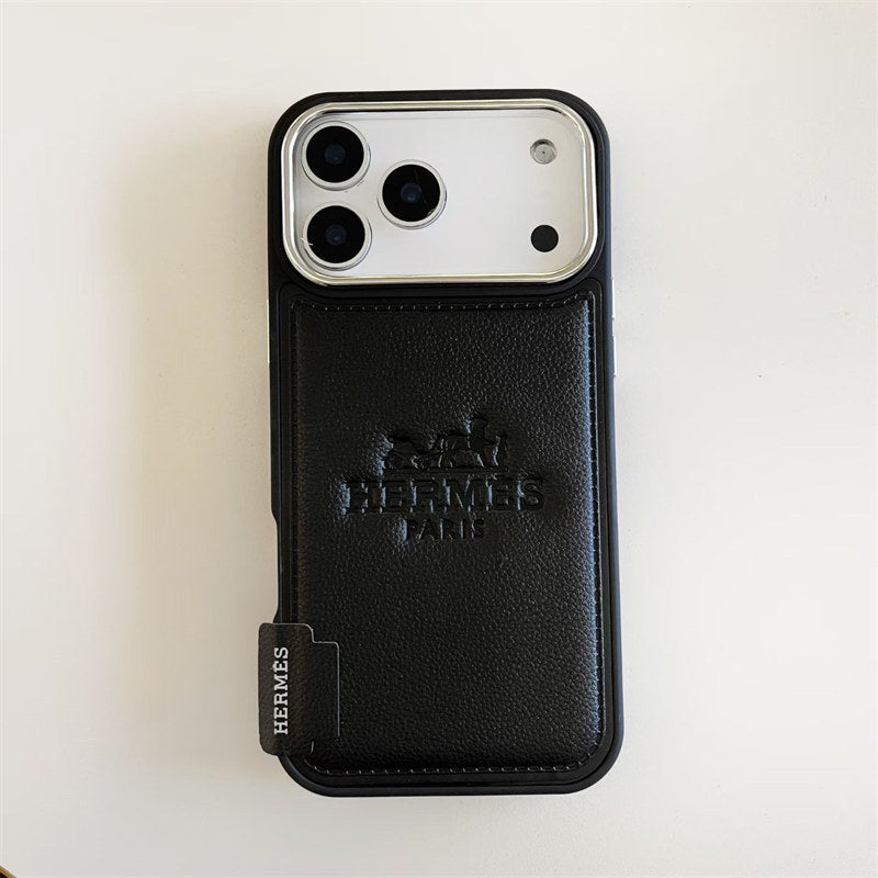 Premium Leather Hermes Style Case for iPhone 12 - 17 Series