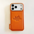 Premium Leather Hermes Style Case for iPhone 12 - 17 Series