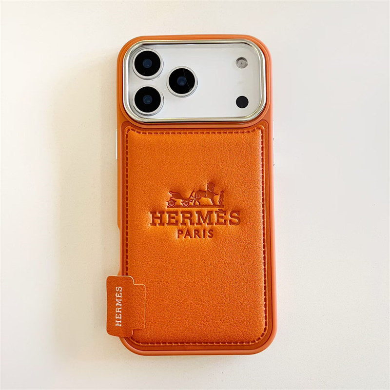 Premium Leather Hermes Style Case for iPhone 12 - 17 Series