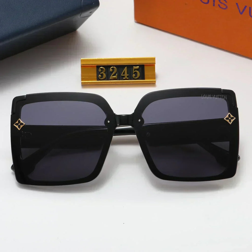 7 colors fashion four-leaf clover letter one-piece mirror leg polarized sunglasses