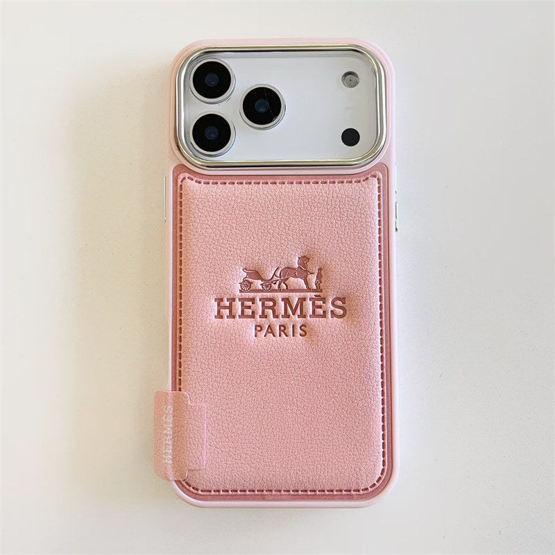 Premium Leather Hermes Style Case for iPhone 12 - 17 Series