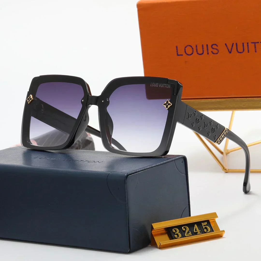 7 colors fashion four-leaf clover letter one-piece mirror leg polarized sunglasses