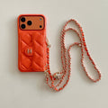 Premium Quilted Leather Crossbody Wallet Case for iPhone 12 - 17 Series