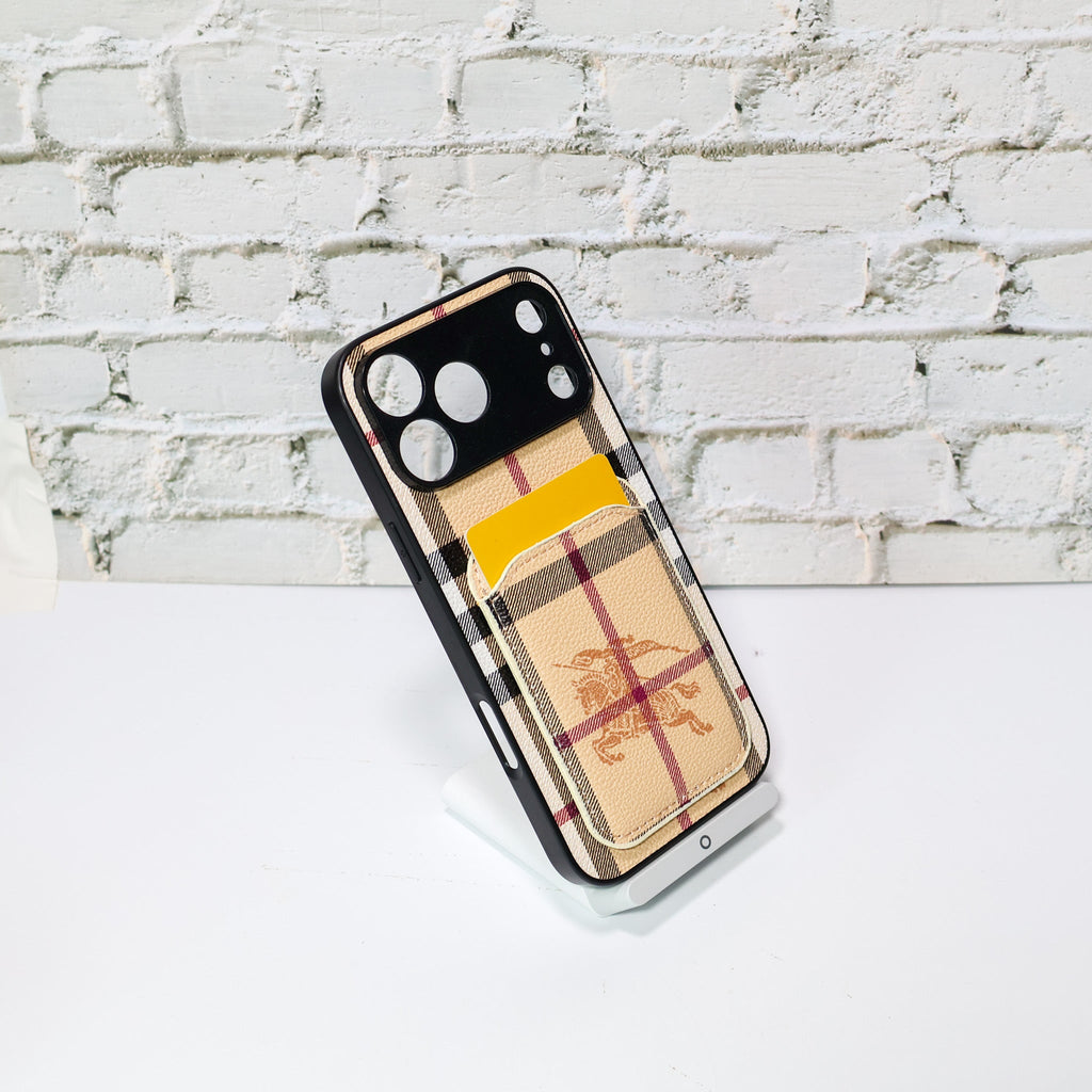 Luxury Brand Card Holder Phone Case For iPhone 12-17