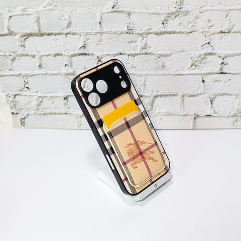 Luxury Brand Card Holder Phone Case For iPhone 12-17