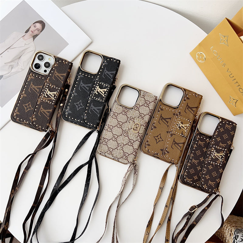 Monogram LV Leather iPhone Case 16 / 15 / 14 / 13