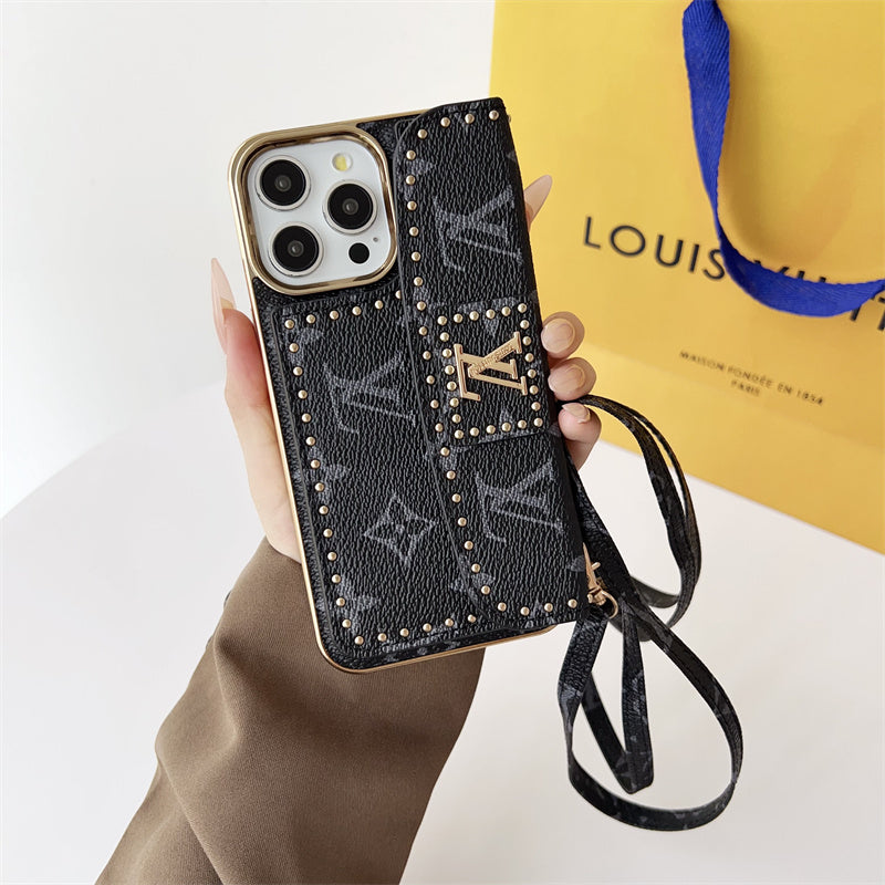 Monogram LV Leather iPhone Case 16 / 15 / 14 / 13