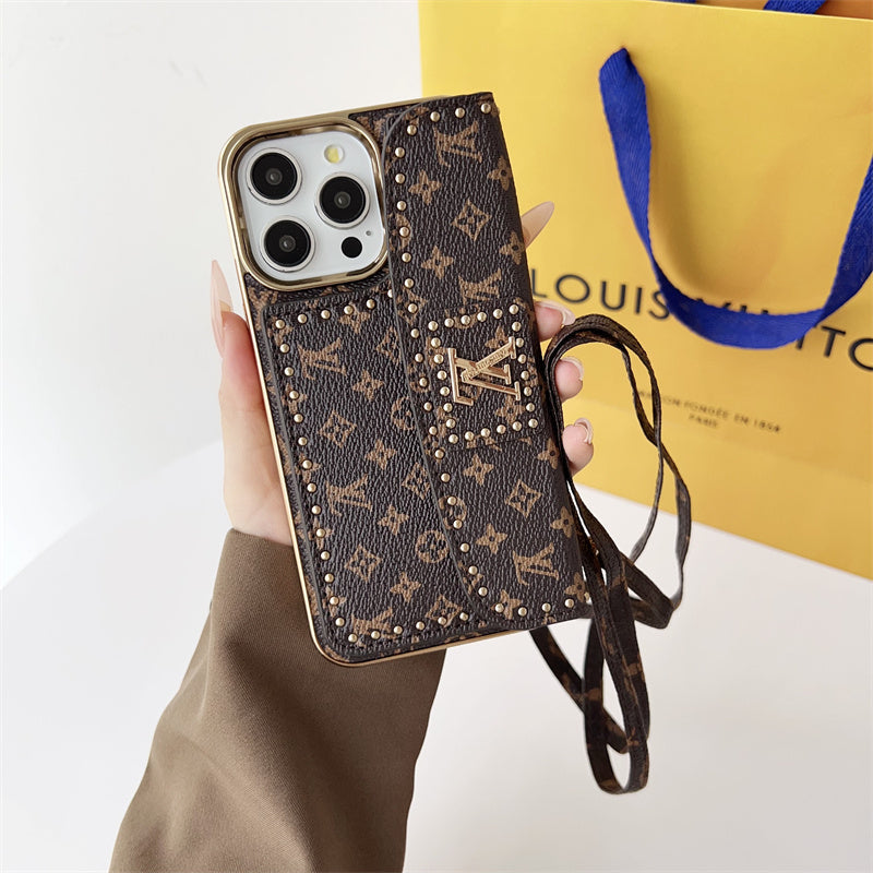 Monogram LV Leather iPhone Case 16 / 15 / 14 / 13