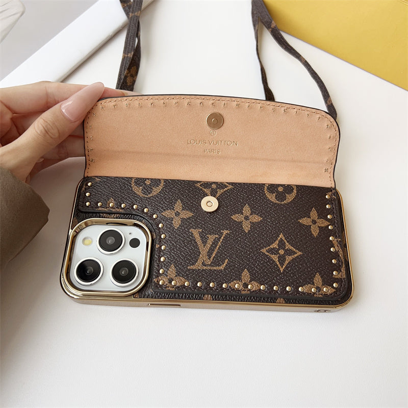 Monogram LV Leather iPhone Case 16 / 15 / 14 / 13