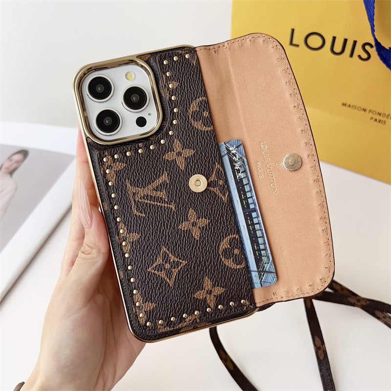 Monogram LV Leather iPhone Case 16 / 15 / 14 / 13