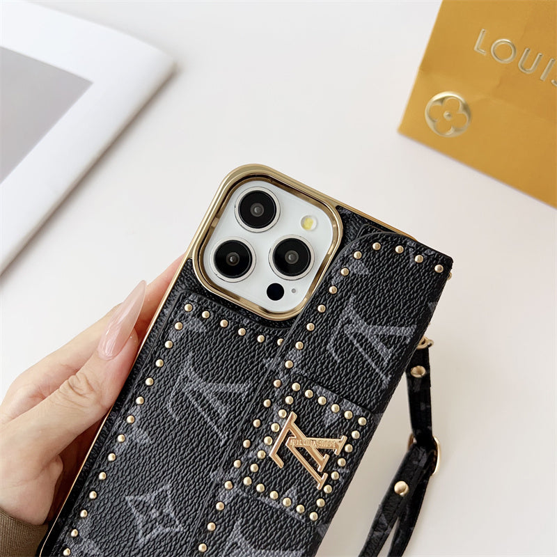 Monogram LV Leather iPhone Case 16 / 15 / 14 / 13