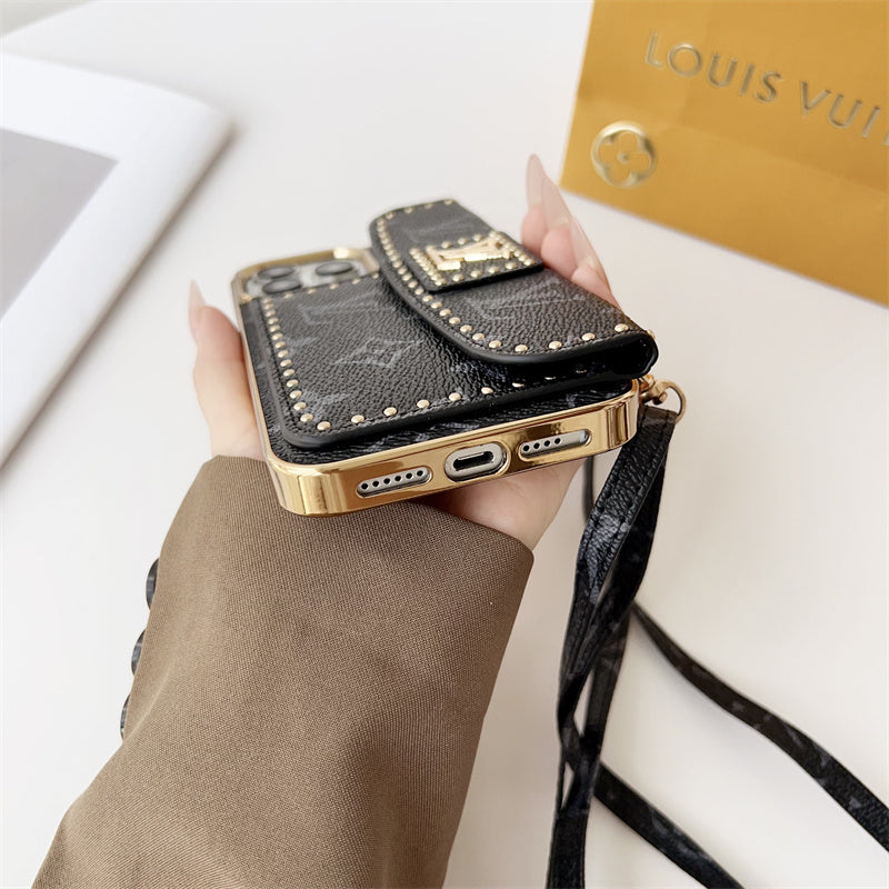 Monogram LV Leather iPhone Case 16 / 15 / 14 / 13