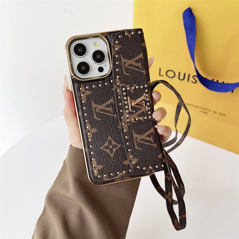 Monogram LV Leather iPhone Case 16 / 15 / 14 / 13