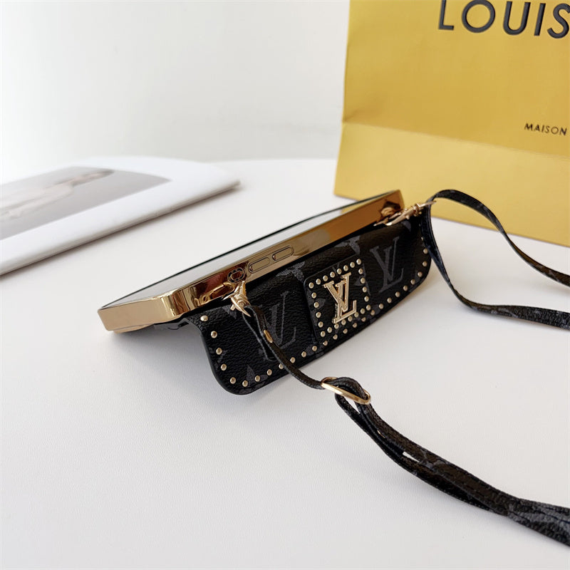 Monogram LV Leather iPhone Case 16 / 15 / 14 / 13
