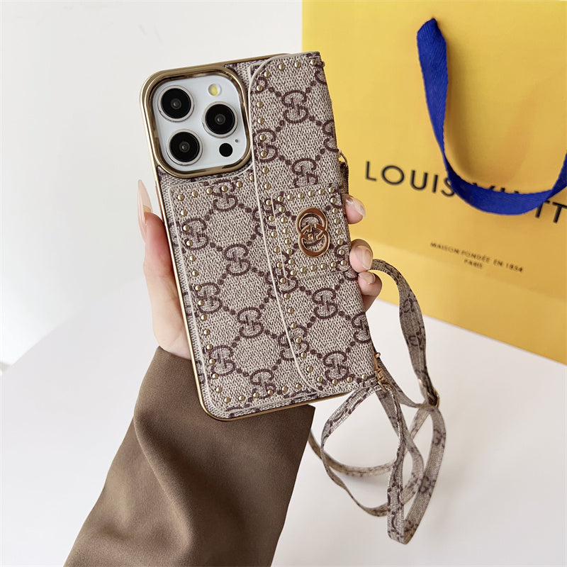 Monogram LV Leather iPhone Case 16 / 15 / 14 / 13
