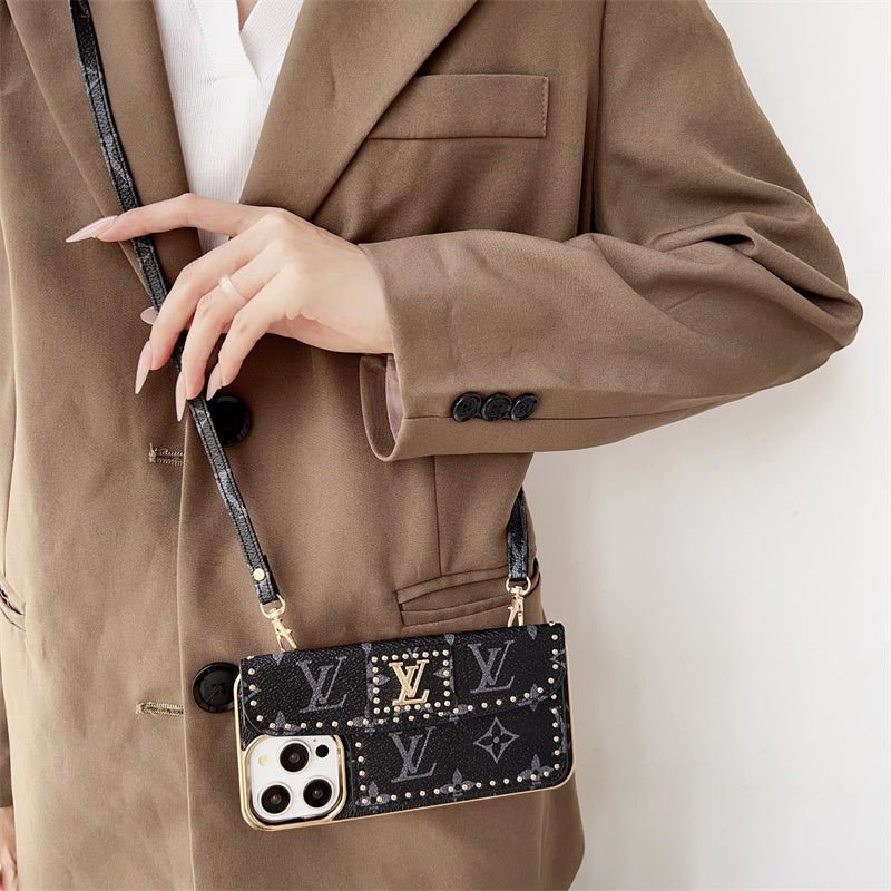 Monogram LV Leather iPhone Case 16 / 15 / 14 / 13