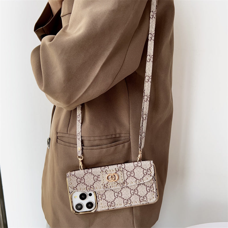 Monogram LV Leather iPhone Case 16 / 15 / 14 / 13