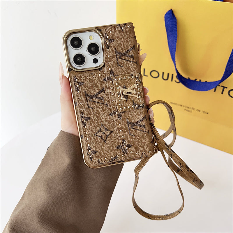 Monogram LV Leather iPhone Case 16 / 15 / 14 / 13