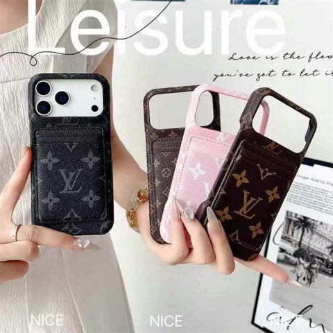 Leather Card Holder Case for iPhone 17/ 16/ 15/ 14