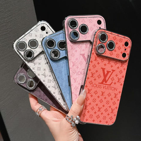 Lv Shiny Phone Case for iPhone Duo/18Pro/17/ 16/ 15/ 14