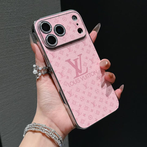 Lv Shiny Phone Case for iPhone Duo/18Pro/17/ 16/ 15/ 14