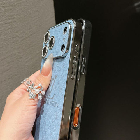 Lv Shiny Phone Case for iPhone Duo/18Pro/17/ 16/ 15/ 14
