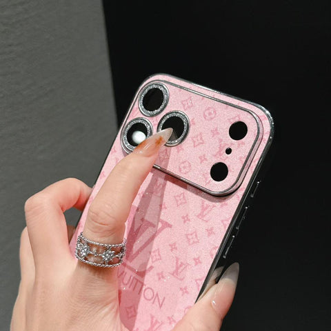 Lv Shiny Phone Case for iPhone Duo/18Pro/17/ 16/ 15/ 14